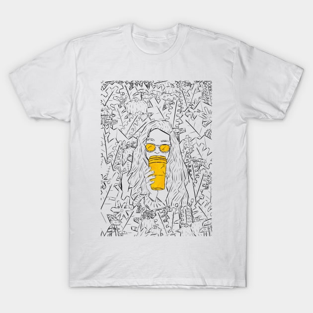 Golden coffee T-Shirt by Swadeillustrations